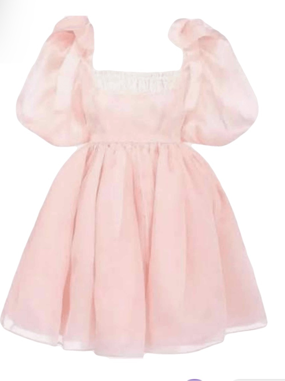 Selkie da Vinci Blush Pink Puff-Sleeve Mini Dress